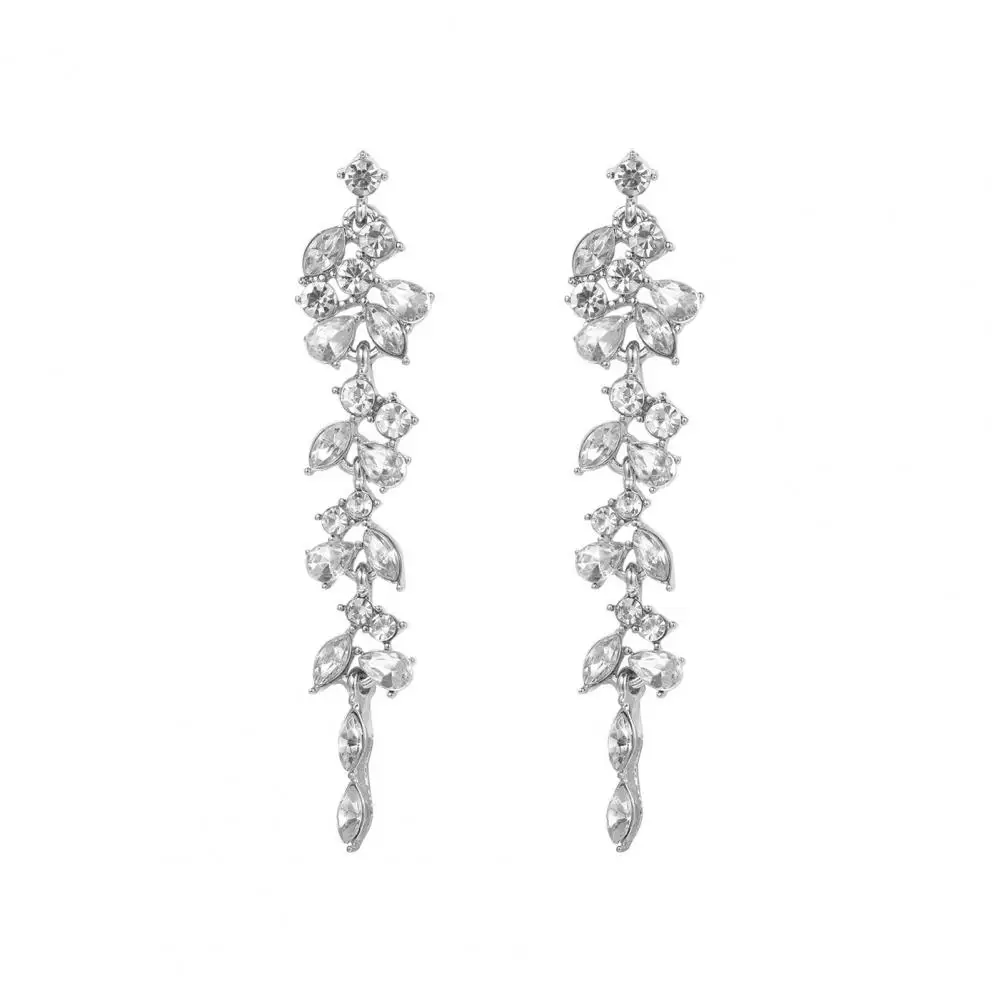 

Minimalist Style Earrings Long Tassel Zircon Earrings Elegant Zircon Hoop Earrings with Long Tassel Rhinestone for Women for A