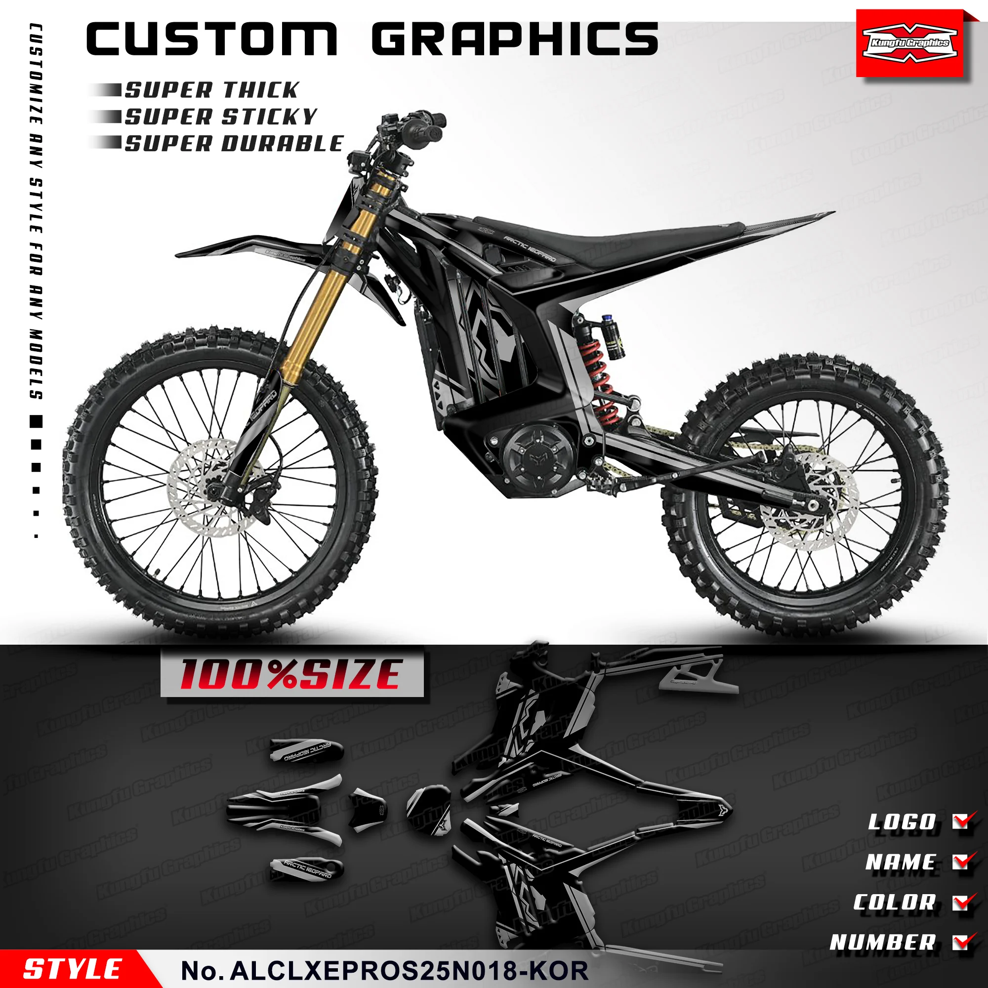 

KUNGFU GRAPHICS Stickers Set Motorcycle Graphics for Arctic Leopard Clouded Leopard XE PRO / XE PRO S, ALCLXEPROS25N018-KOR