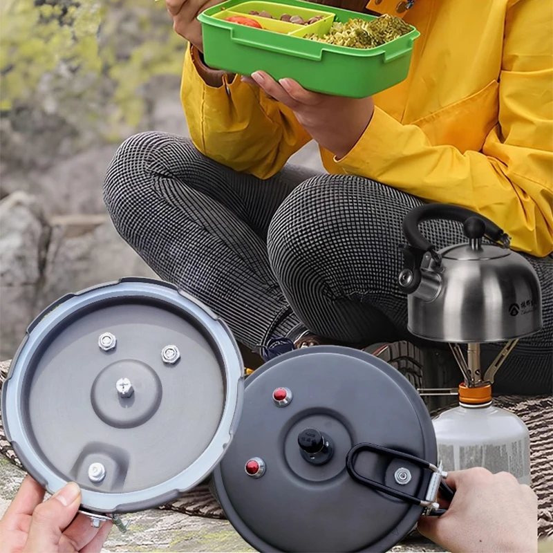 2L 경량 휴대용 접이식 야외 압력솥 (고산 캠핑, 수프 요리 및 다용도 압력 조리용)