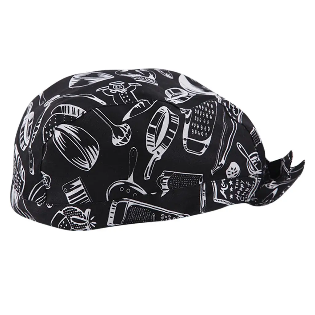 Gorro de Chef de 3 piezas, gorros de panadero ajustables con lazo para adultos, gorra, dibujo artístico