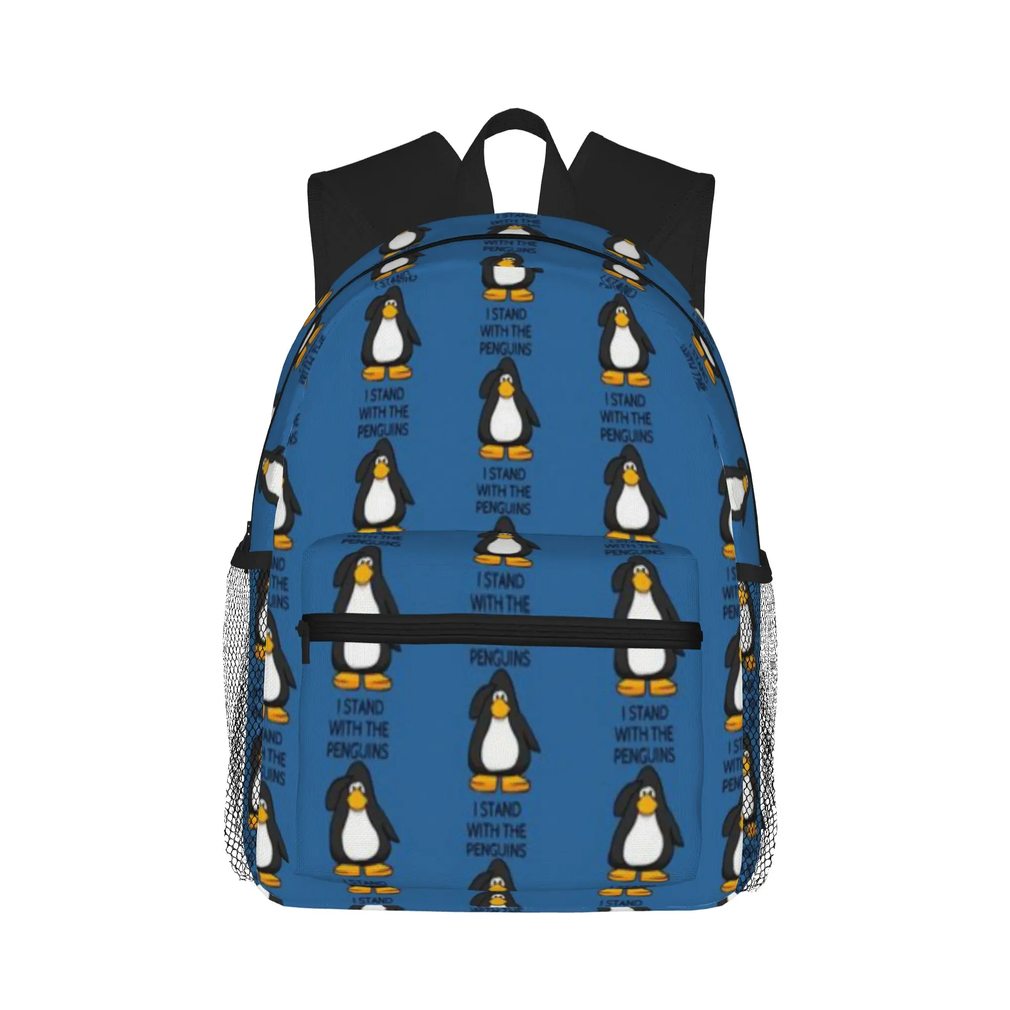 Club Penguin - Mochila informal I Stand With the Penguins para estudiantes y adultos, mochila de viaje
