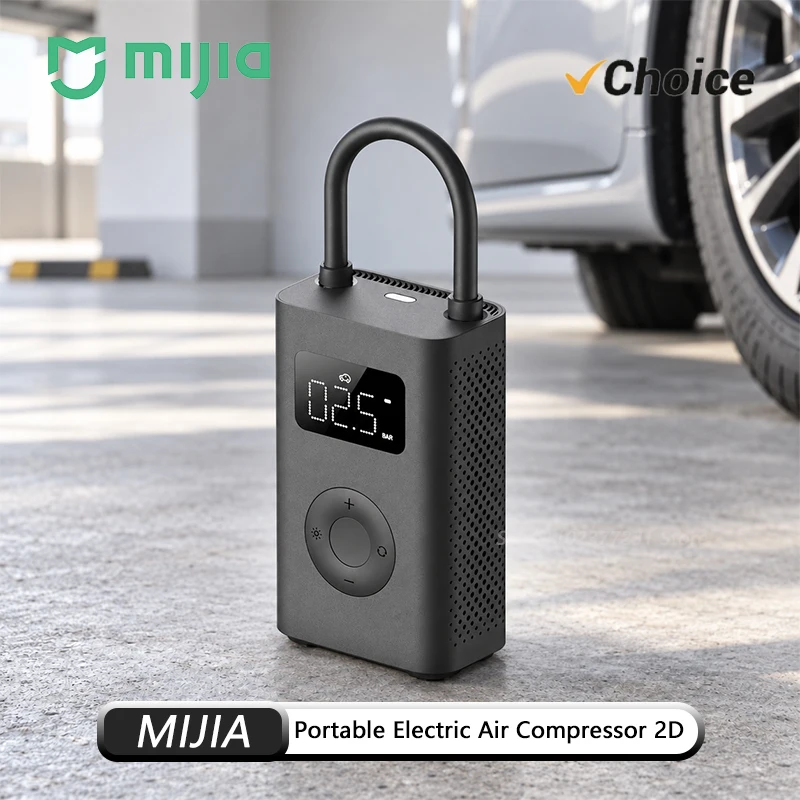 새로운 MIJIA 휴대용 에어 컴프레서 2D, 2000mAh 배터리 용량, 자전거, 자동차, 오토바이, 공 등에 사용 가능한 휴대용 에어 펌프 2D *CN*