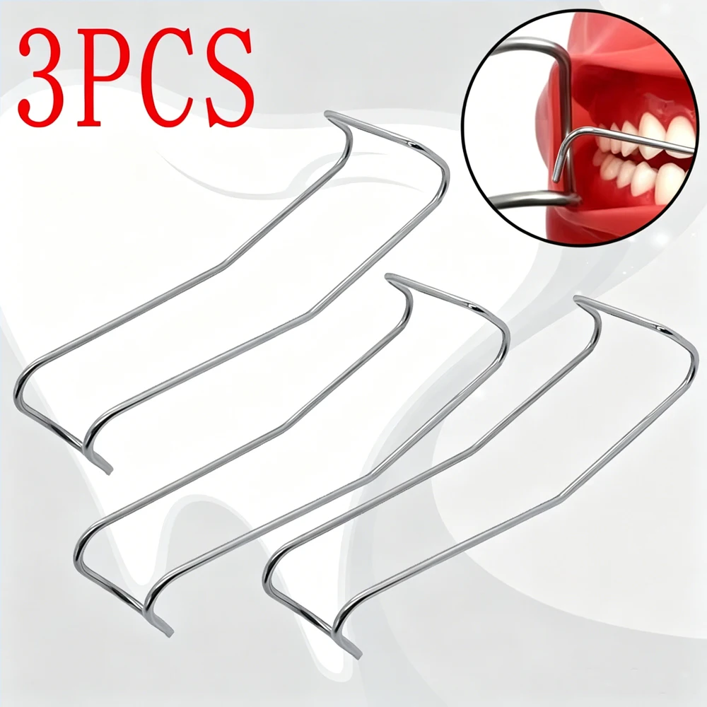 

3-Piece Stainless Steel T-Shape Mouth Opener – Dental Cheek and Lip Retractor, Intraoral Spreader for Dentistry Procedures