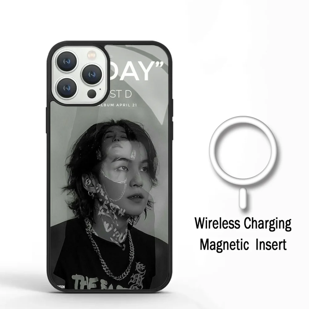 Agust D Suga Kpop Phone Case For IPhone 11 12 13 14 15 Plus Pro Max Mirror Acrylic Cover For Magsafe