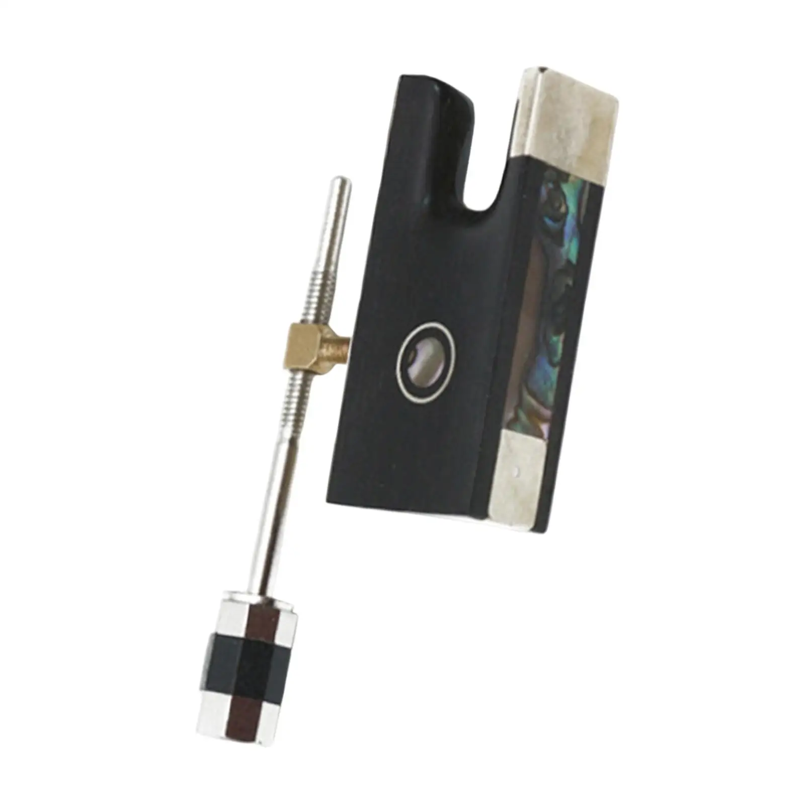 

Violin Bow Frog 4/4 Ebony with White Brass Screw Comfort Grip DIY Violin Accessory for Musician Use