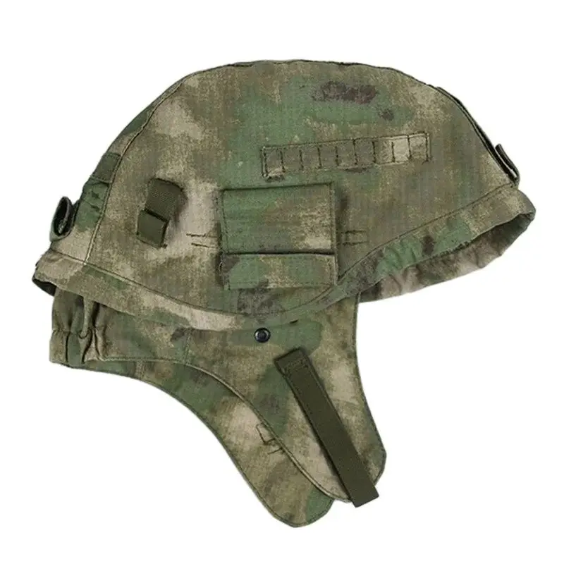 Russian 6b47 Helmet MOX Green Ruins Camouflage Helmet Cover Windproof Ear Protection Version