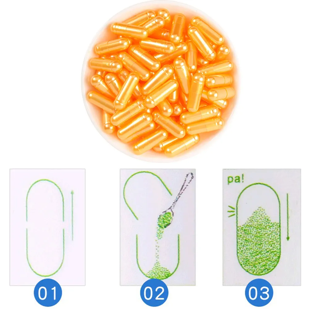 1000PCS Yellow / Transparent / Blue White Hard Gelatine Empty Capsules Hollow Gelatin Capsules Joined or Separated