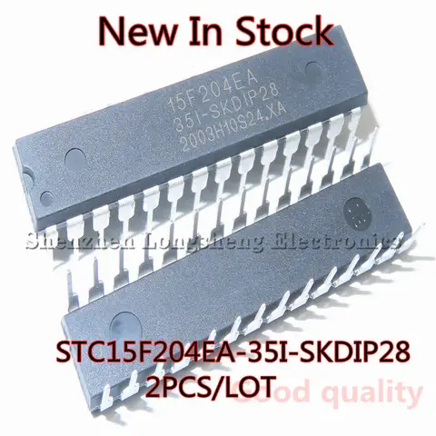 2PCS/LOT STC15F204EA-35I-SKDIP28 STC15F204EA DIP-28  single chip New In Stock