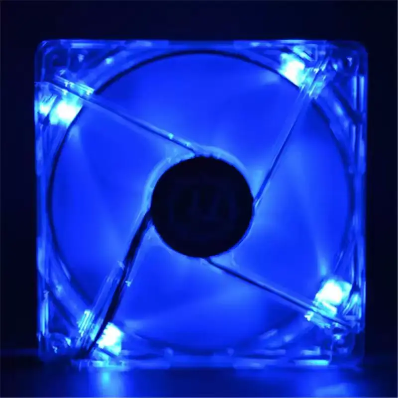 120MM Case Fan For TT 12CM Ultra-Quiet Blue LED Case Fan 12025 Computer Cooling Exhaust Fan 12V 0.3A 1200RPM