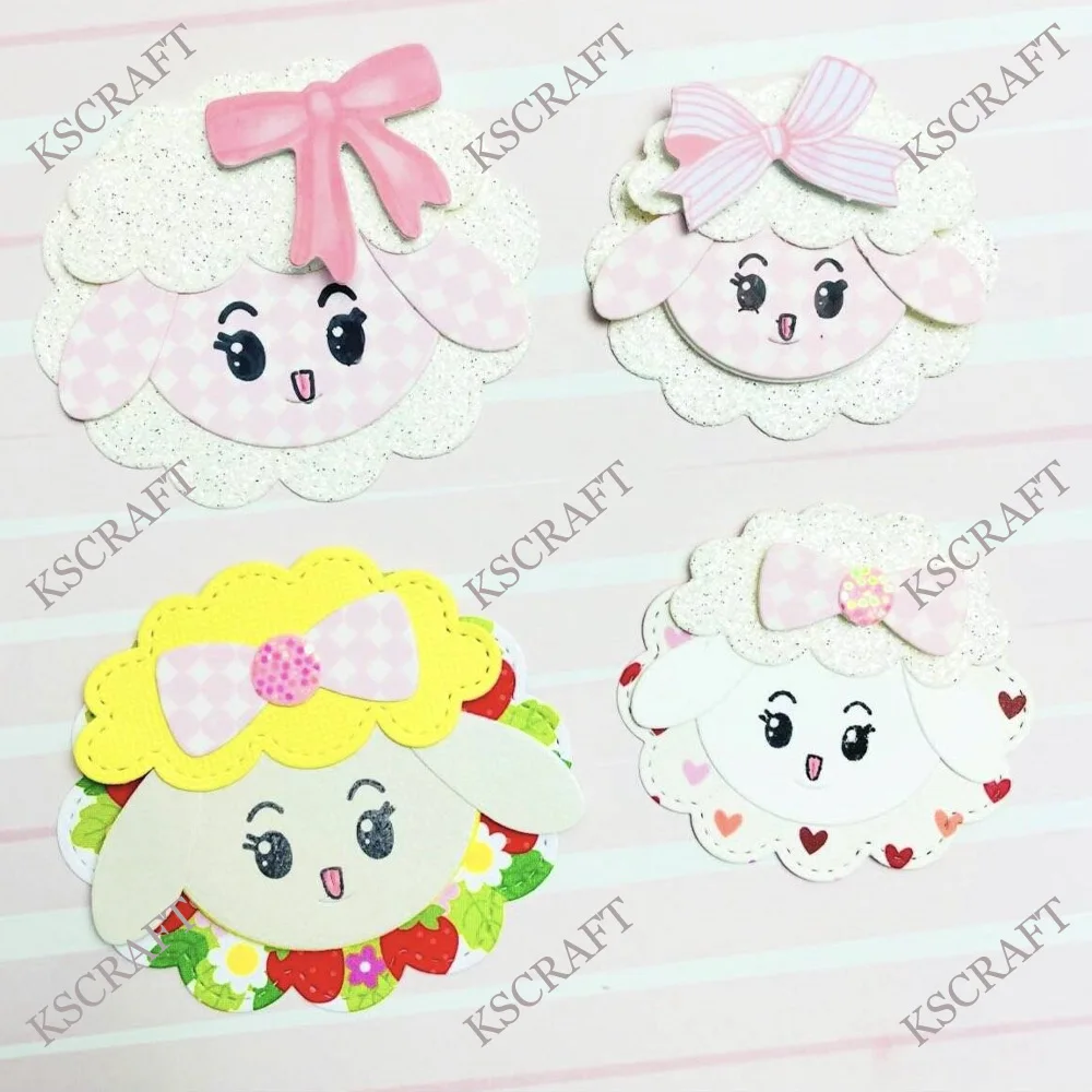 KSCRAFT Cute Lambs Cutting Dies Stencils for DIY Scrapbooking Decorative Embossing DIY Paper Cards