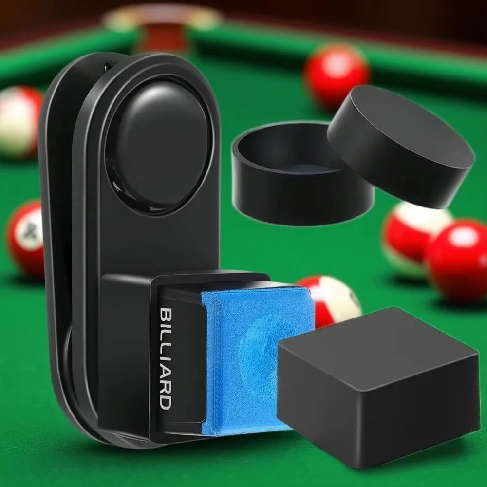Magnetic Billiard Chalk Holder Leak-Proof with Clip Billiard Cue Chalk Case Silent Pool Cue Chalk Pouch Billiards Accessories
