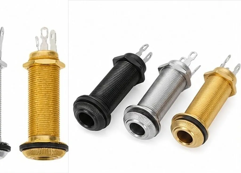 3Pcs Guitar Endpin Jack Metal Threaded Socket Replacement for Electric Acoustic Bass Guitar Output Jack Connector Instrument