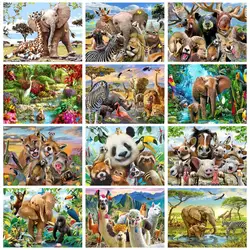 CHENISTORY Frameless Elephant Giraff DIY Painting By Numbers Modern Wall Art Picture Paint By Numbers Unque Gift For Home Decor