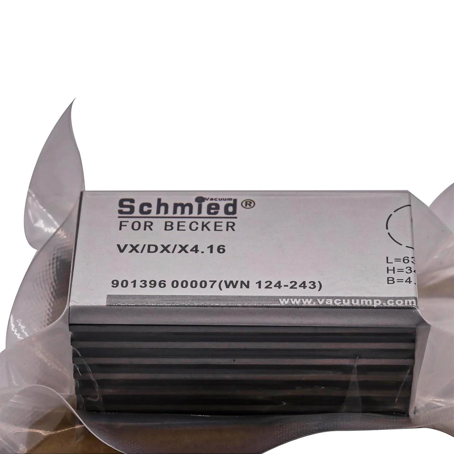 7 Pack Vane WN124-243 90139600007 for Becker Vacuum Pump DX4.16, VX4.16, X4.16, 63-34-4.3mm