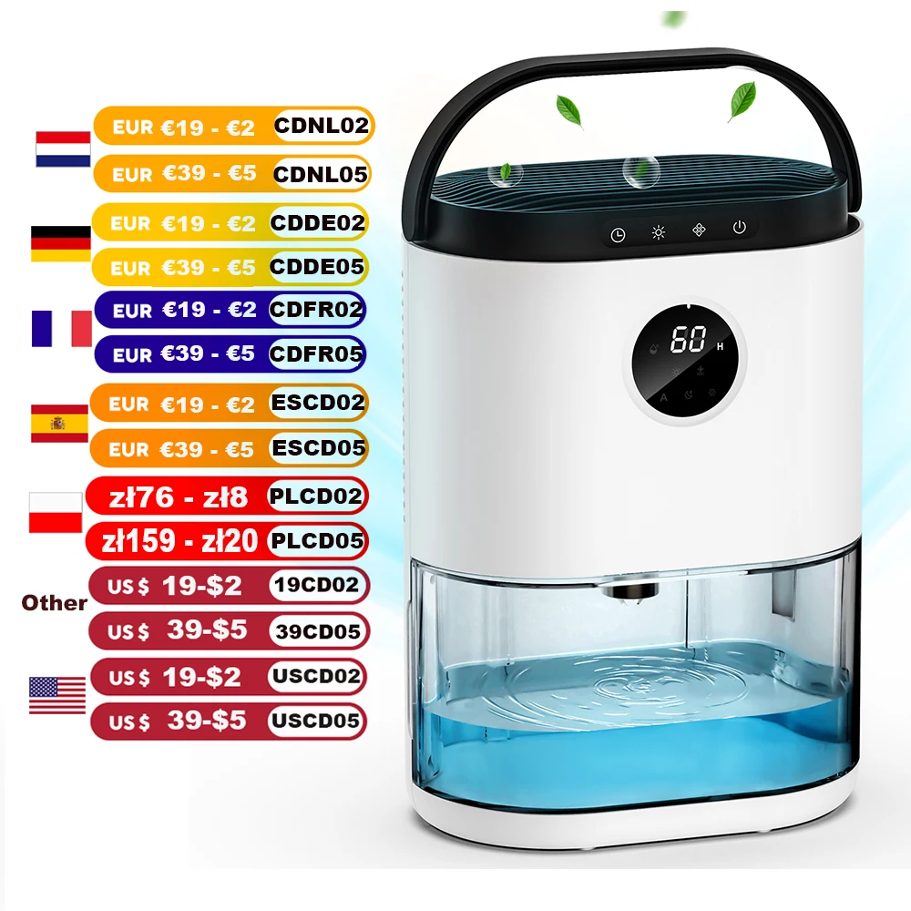 2300 ml Luftentfeuchter, automatisches Abtauung für Schlafzimmer, Nebel absorbieren, extrem leise,