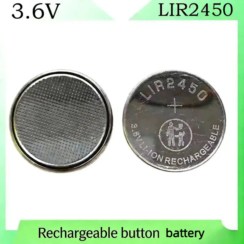 2-10PCS 3.6V LIR2450 Rechargeable Lithium Ion Battery Replacement for CR2450 for Digital Camera Remote Control Clocks