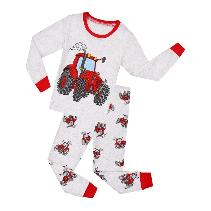 Boys Pajamas Clothes Suits Autumn Spring 3-12 Years Children Shark Dinosaur Pyjamas Sleep Suit Cotton Baby Boy Pijamas