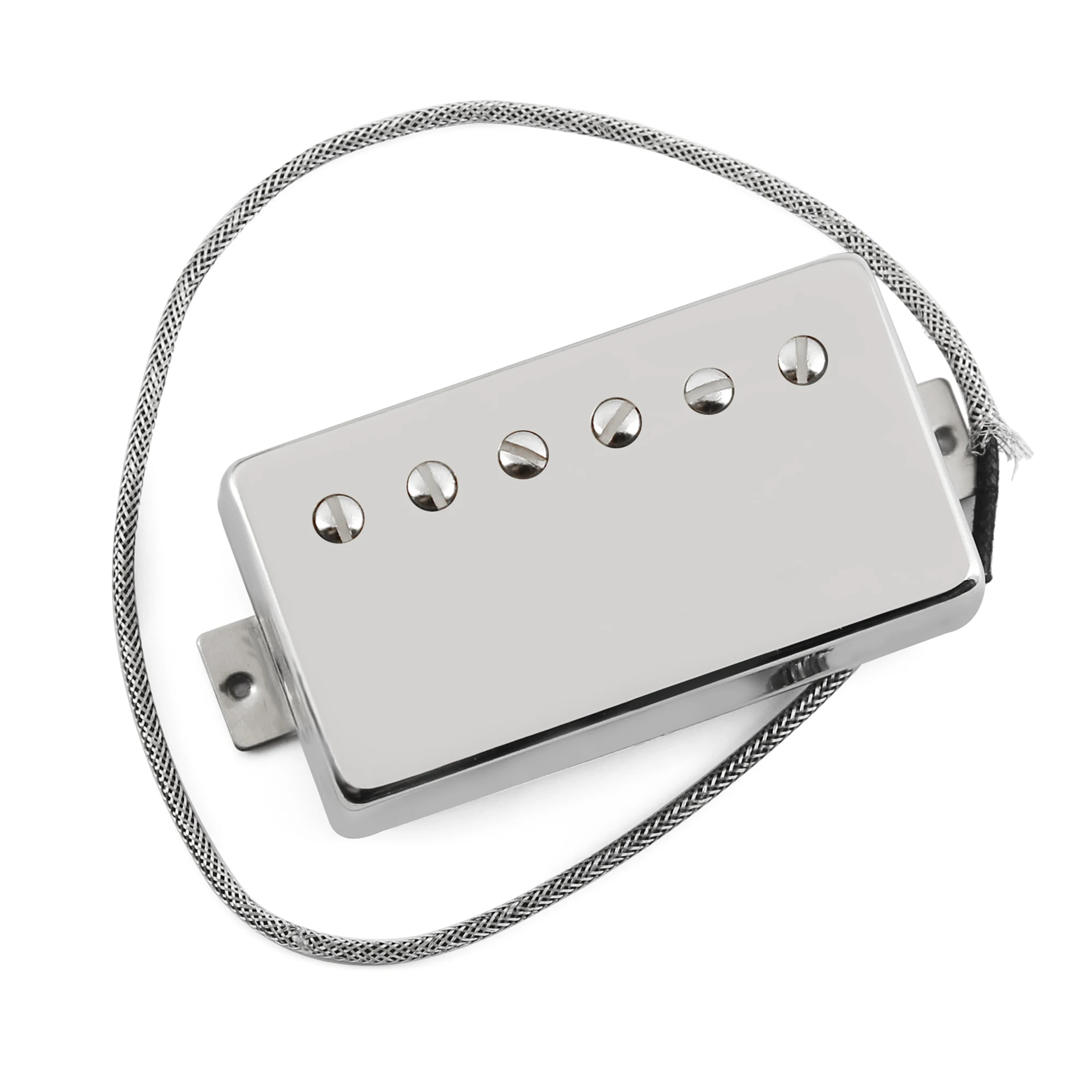 FLEOR 2PCS Alnico 5 LP Guitar Humbucker Pickups Neck Bridge Pickups Set Chrome Color