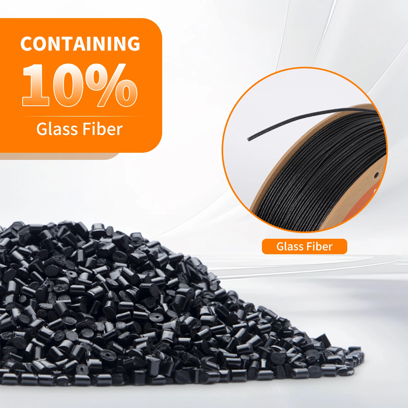 خيوط ERYONE Glass Fiber ASA، خيوط ASA GF للطباعة ثلاثية الأبعاد، 1.75 مم +/- 0.03 مم، 1 كجم (2.2 رطل)/بكرة