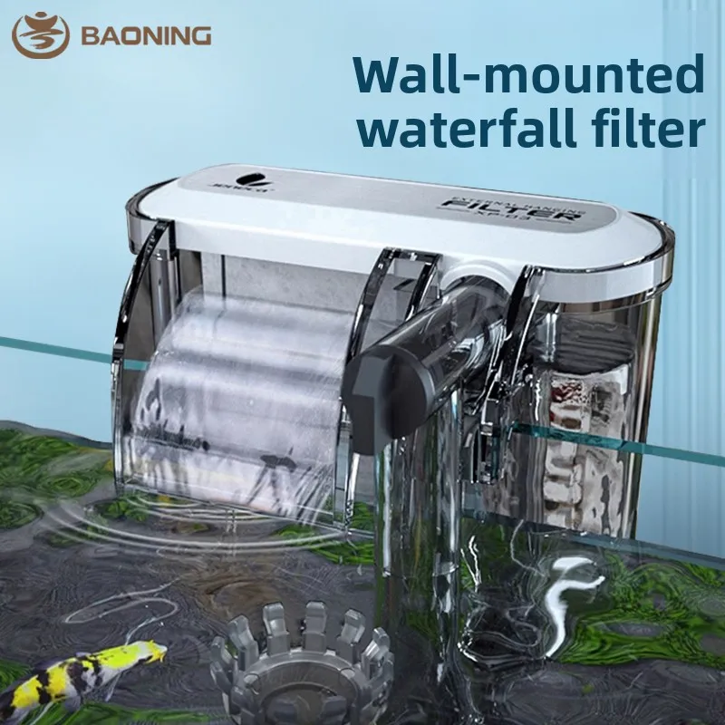 YJQ fish tank filter circulating water pump oxygen generator integrated machine oxygenating small waterfall wall-mounted pump