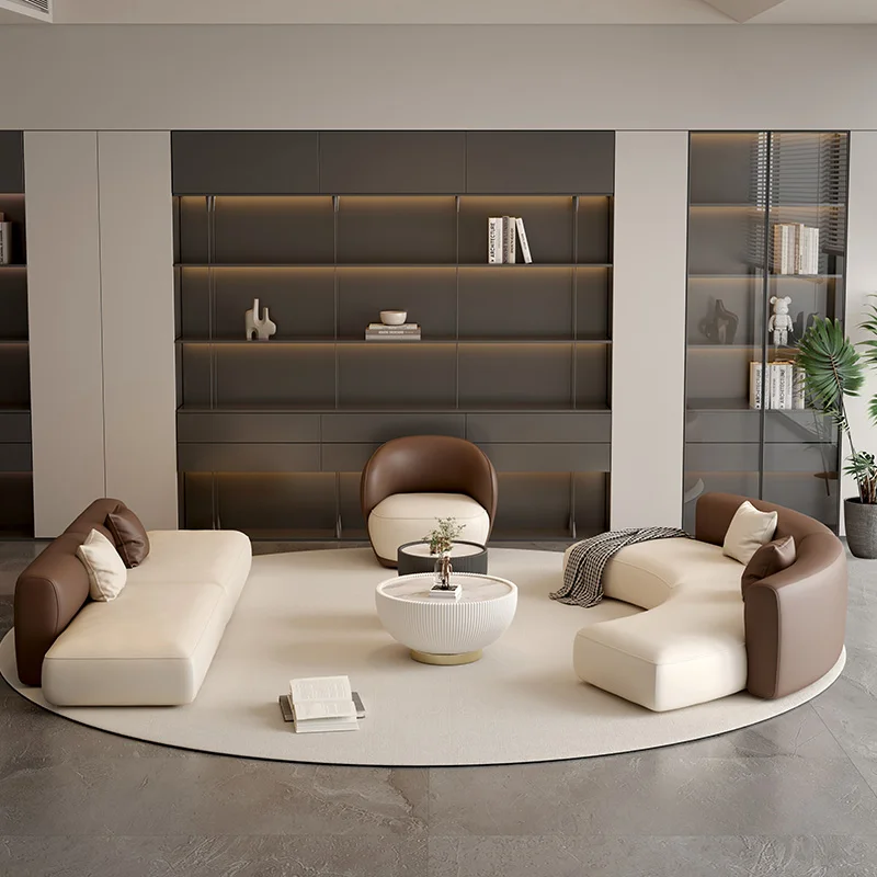 أريكة مكتب حديثة وبسيطة على الطراز الشمالي الكريمي لصالونات التجميل واستقبال منطقة الراحة والتفاوض أثاث المكاتب Dipavan FYOS #5