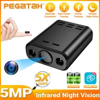 PEGATAH 5MP HD Mini cámara corporal WIFI batería integrada seguimiento humano IP monitoreo remoto IR visión nocturna videocámaras portátiles