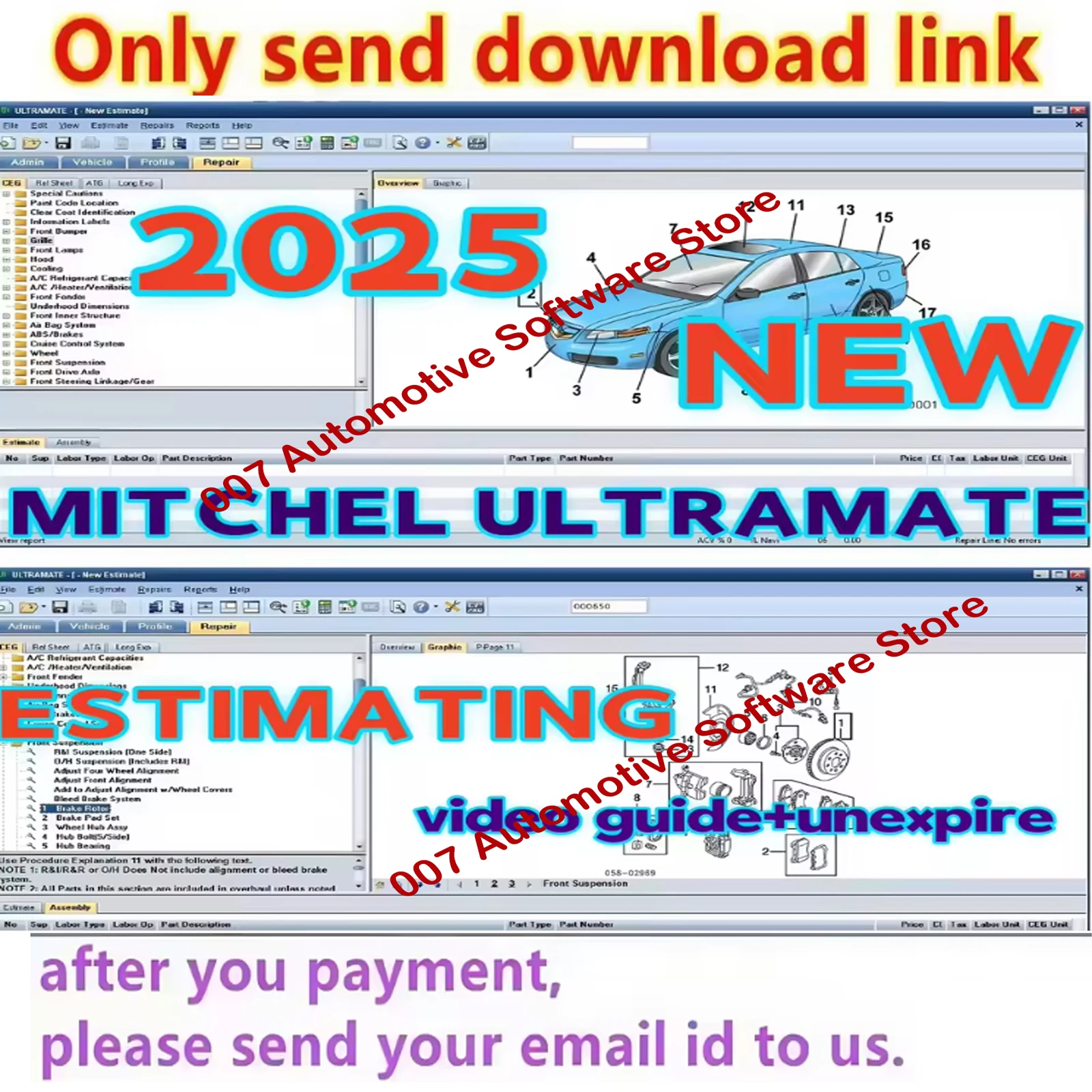 2025 Newtest Car 2023 MITCHell ULTRAMATE 7 نظام تقدير متقدم كامل + رقعة لا تتأى أبدًا + يمكن تركيبه بشكل غير محدد #6