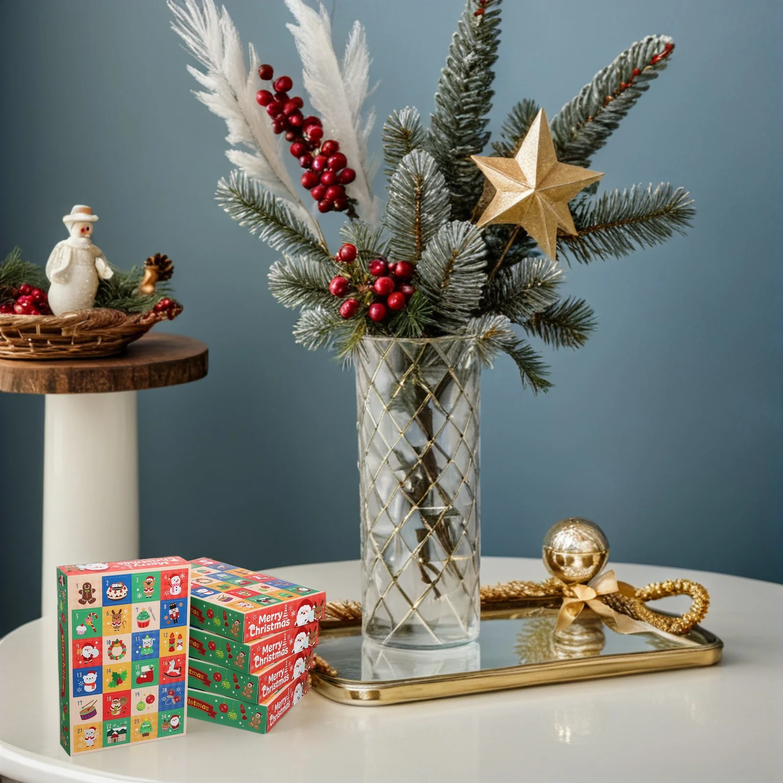 

5pcs Christmas Countdown Gift Boxes Empty Paper Advent Calendar For Filling Treats Candy Party Favors Decor Dessert Containers
