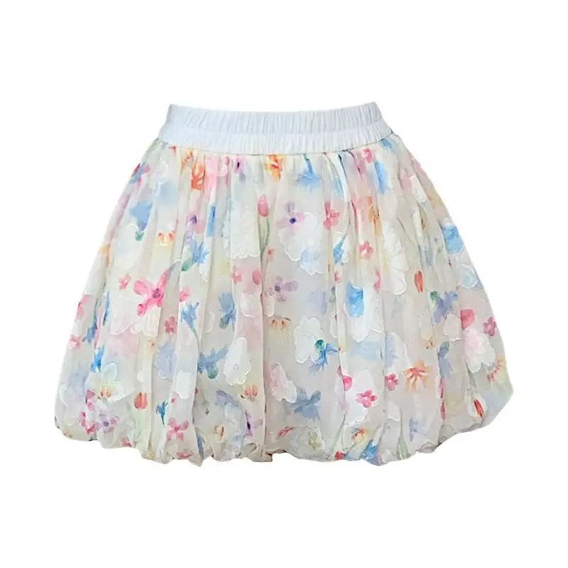 

Кружевные шорты с цветочным принтом, юбка, женская летняя одежда Y2k, Новое поступление 2025, эластичное высокое талию, свободные повседневные шорты из ледяного шелка