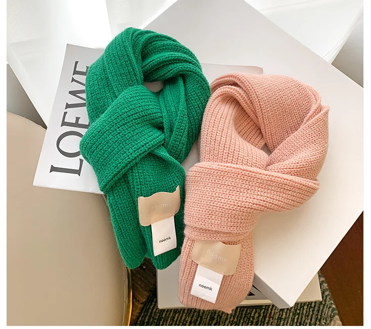 New Arrivals Long Baby Kids Scarf for Boys Girls Winter Warm Woolen Yarn Knitted Solid Collar Neck Children Scarves Muffler 2-6Y