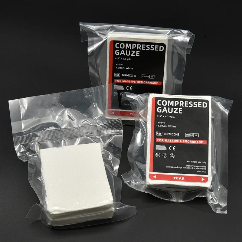 

Sterile Z-Fold Compressed Gauze Vacuum Sealed Cotton Bandage for Emergency Burn & Trauma Wound Care