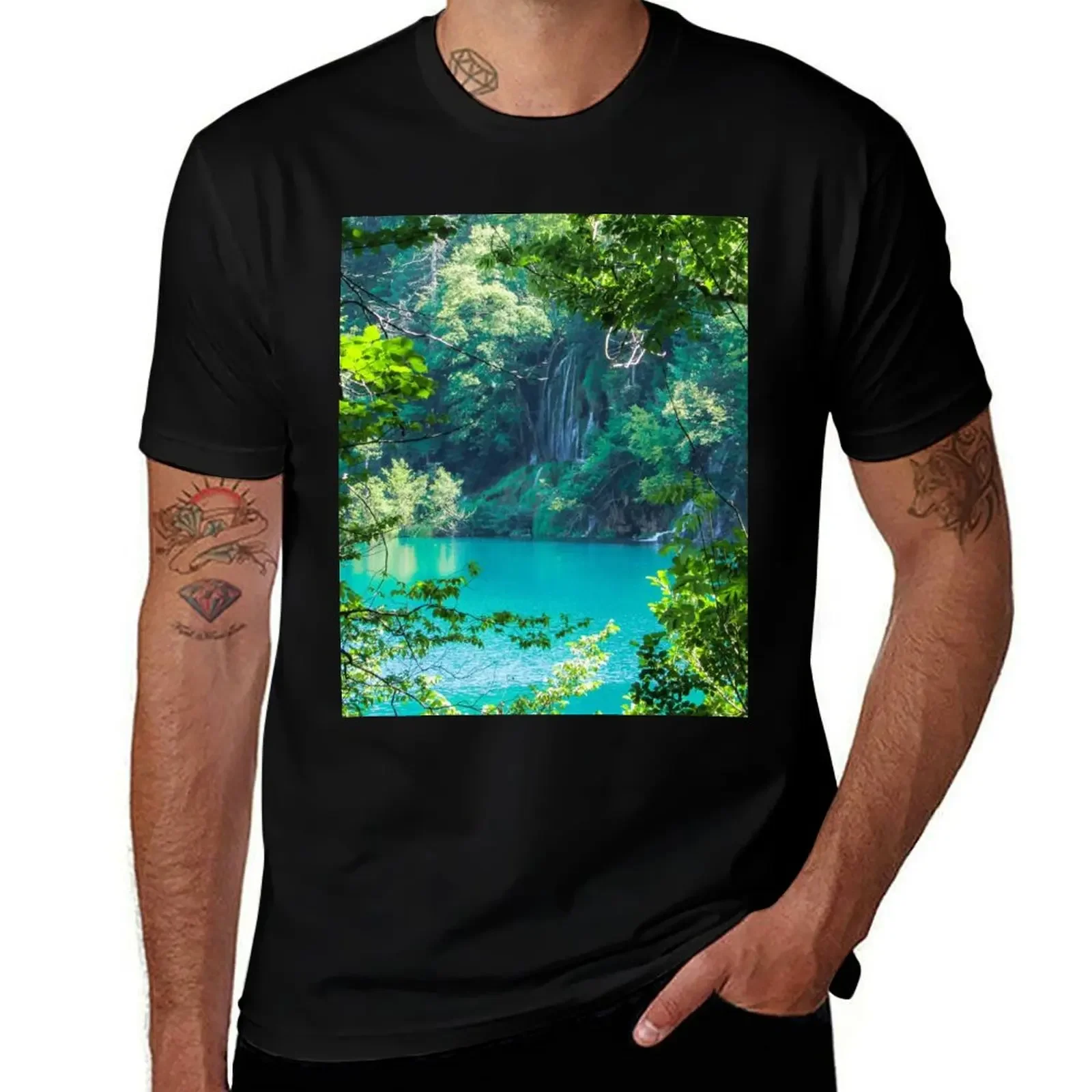 Plitvice Lakes National Park T-Shirt sweat blanks plain oversized t shirt men