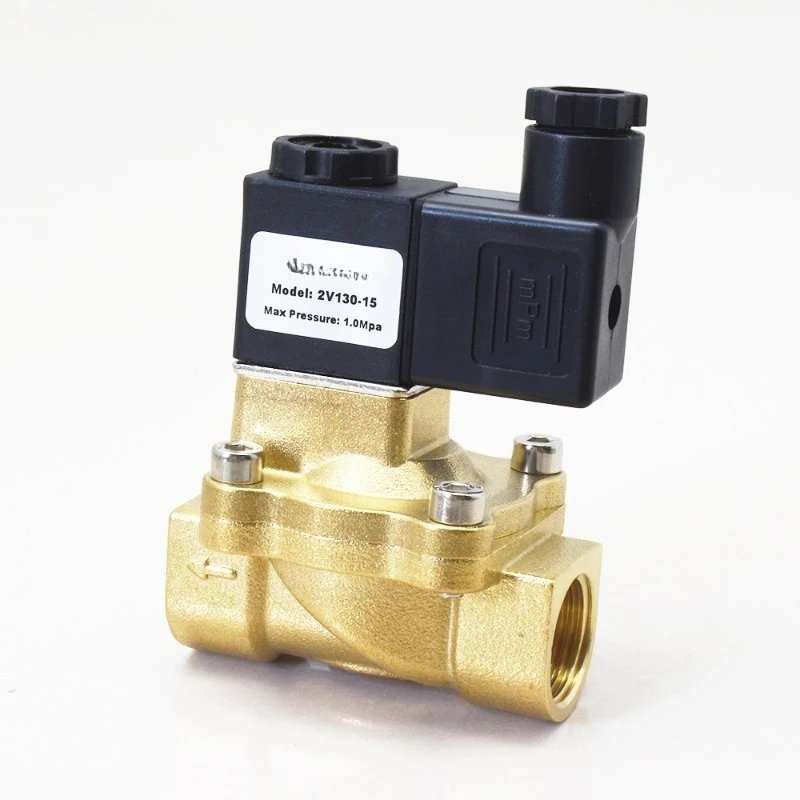 

2V130-10 2V130-15 2V250-20 2V250-25 Airtac Brass Solenoid Air Valve 2-way Normally Closed Solenoid Valve