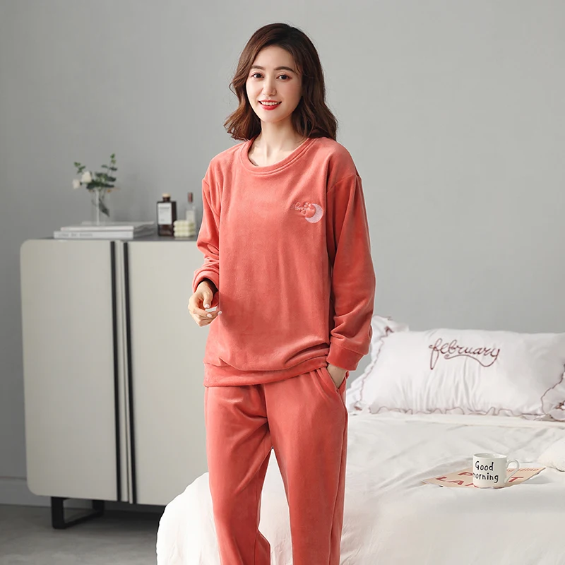 

Женский пижамный комплект, теплая фланелевая одежда для сна, женская зимняя толстая пижама