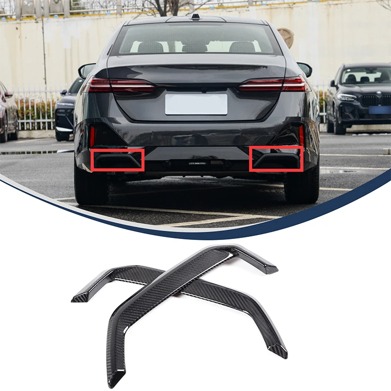 For BMW 5 Series G60 2024 Real Carbon Fiber Car Rear Exhaust Tail Pipe Cover Muffler Tail Pipe Cover Sticker Car Accessories