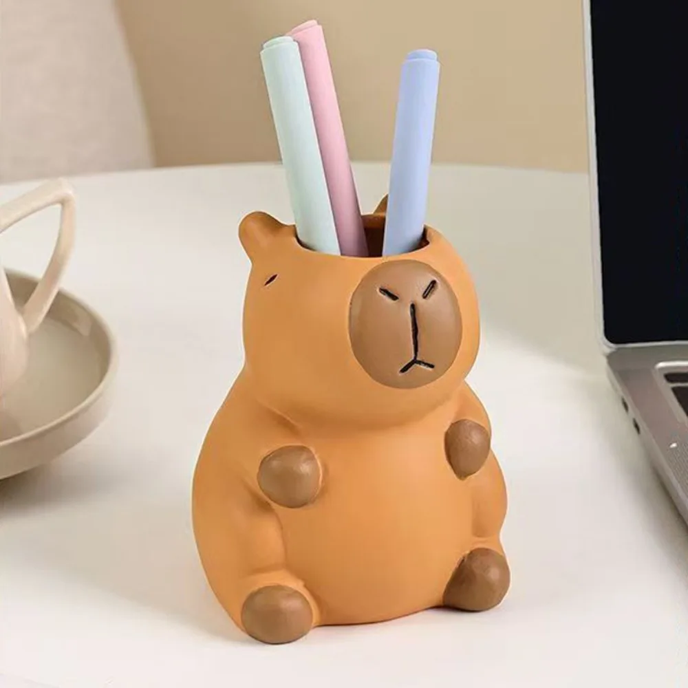 

Ornament Capybara Pen Holder Tabletop Storage Interesting Capybara Pencil Storage Box Multi-functional Cartoon
