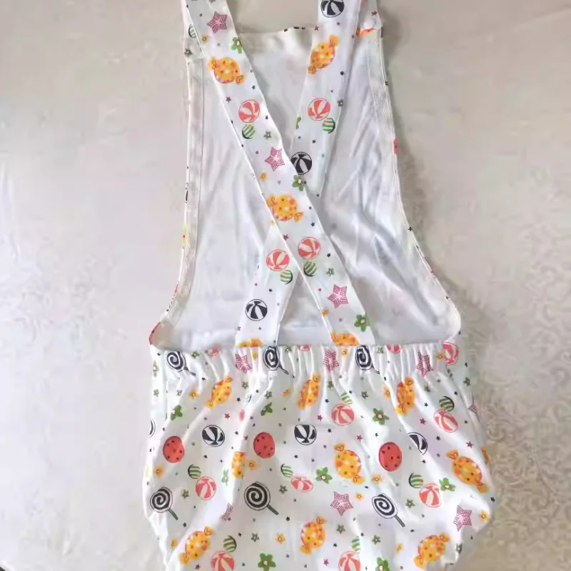 Cotton Cartoon Pattern ABDL Adult Overalls Rompers Soft Comfortablet Sleeveless Jumpsuit Women Men Plus Size DDLG Playsuits view 3