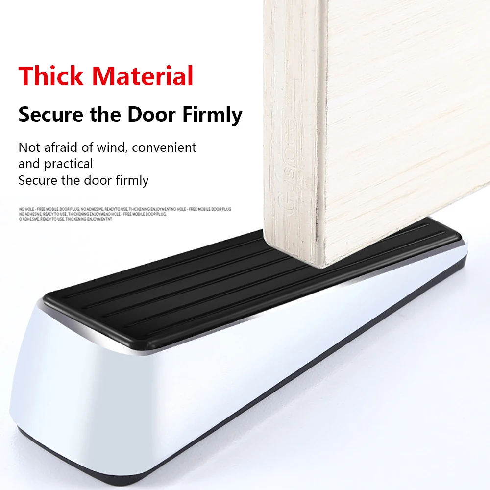 Nail-free Zinc Alloy Door Wedge Stop Door Stopper Rubber Hidden Door Holders Bronze Gold Black Bright Chrome Door Hardware