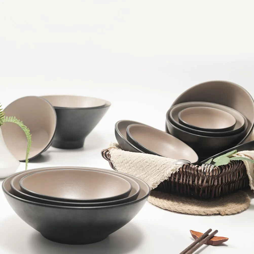 

1pc Japanese Style Rice Bowl 300Ml Melamine Noodle Soup Salad Fruit Bowl For Home Restaurant Hotel Ramen Plastic Serving