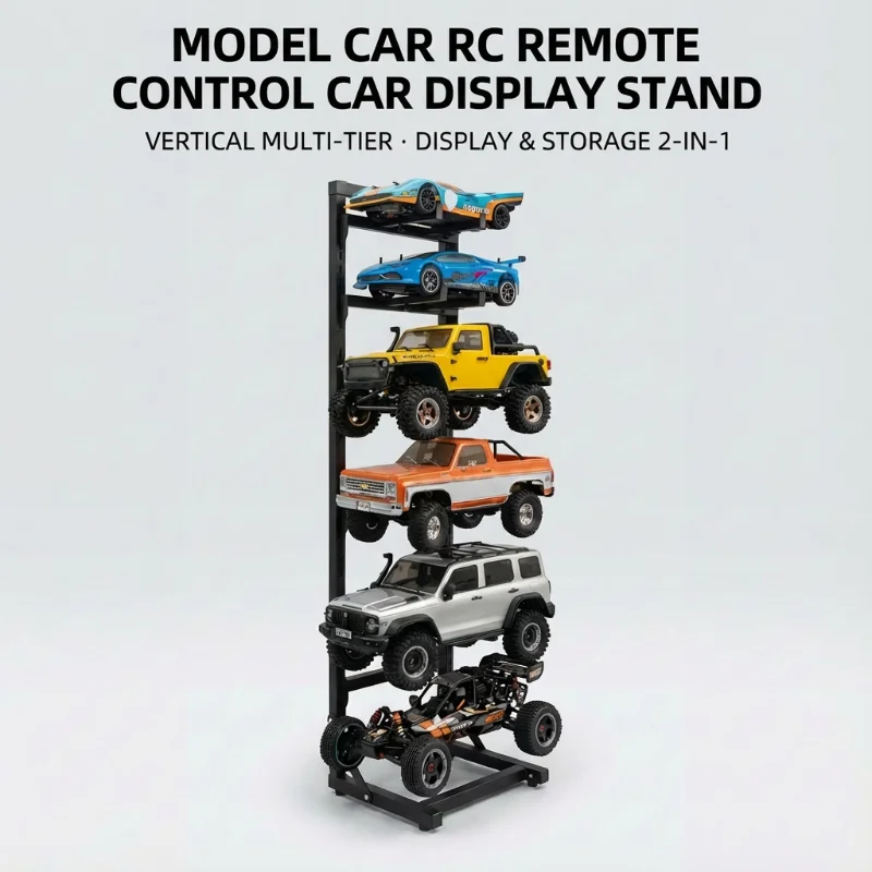 PYFORE Multi-Function Vertical Tiered Rack for Remote Control Model Cars RC Car Display & Storage Stand