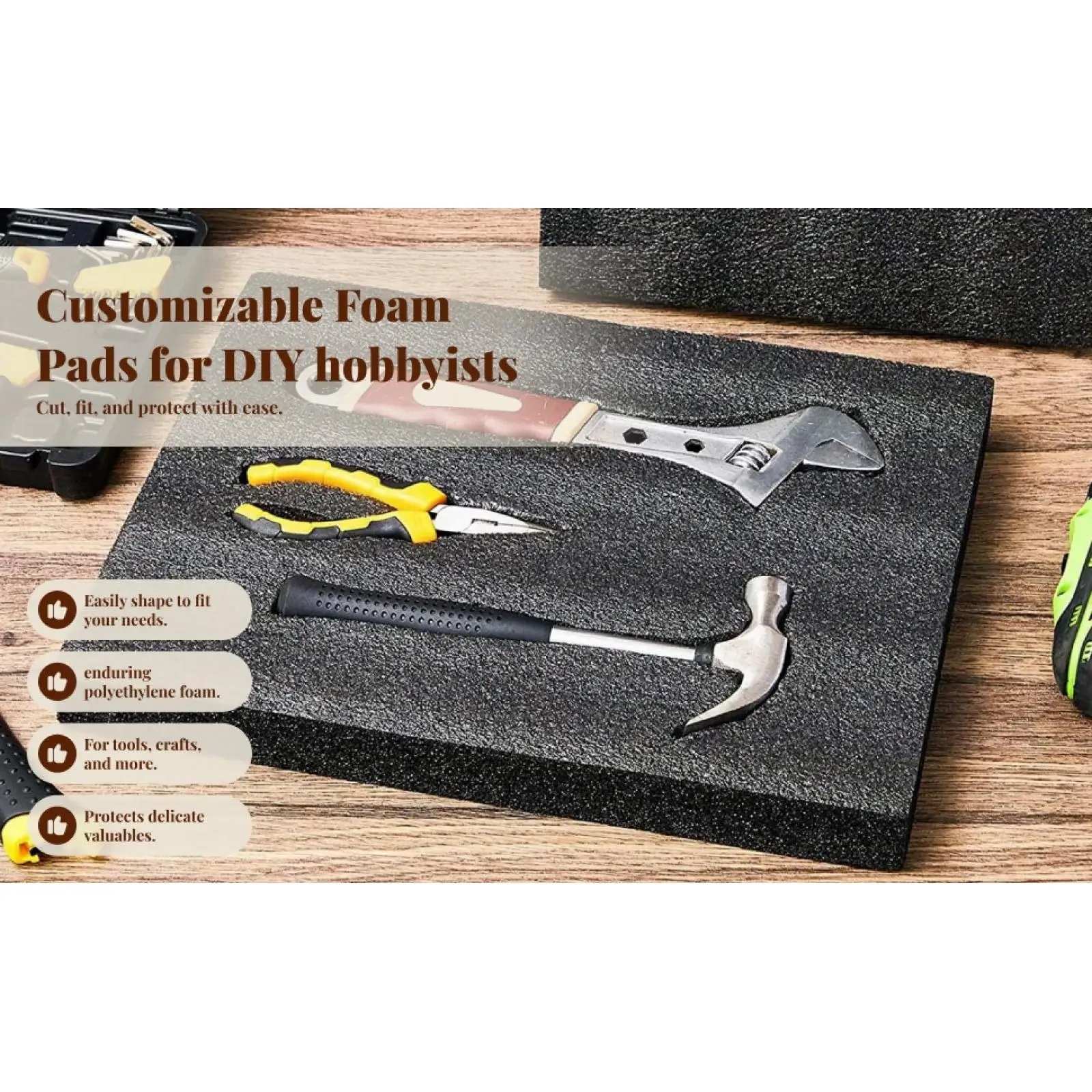 Polyethylen-Schaumstoffplatten Polsterungseinlagen Schutzschaum Hochdichte Schaumstoffpolsterung Zuschneidbare Schaumeinlage für Verpackung und Basteln – Detail 5