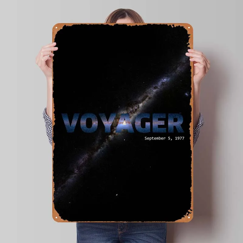 NASA Voyager Sign Tinplate Poster Bedroom Decoration Vintage Metal Sign for Bar Bedroom Wall Decoration Wall Decor Living Room