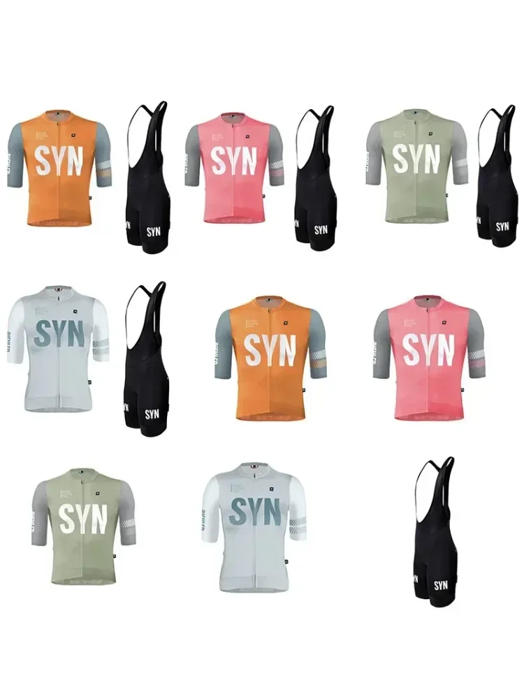 AliExpress NONE SYN Cycling jersey men's summer cycling set road cycling bib quick drying suit breathable shirt bycicle ciclismo ropa hombre