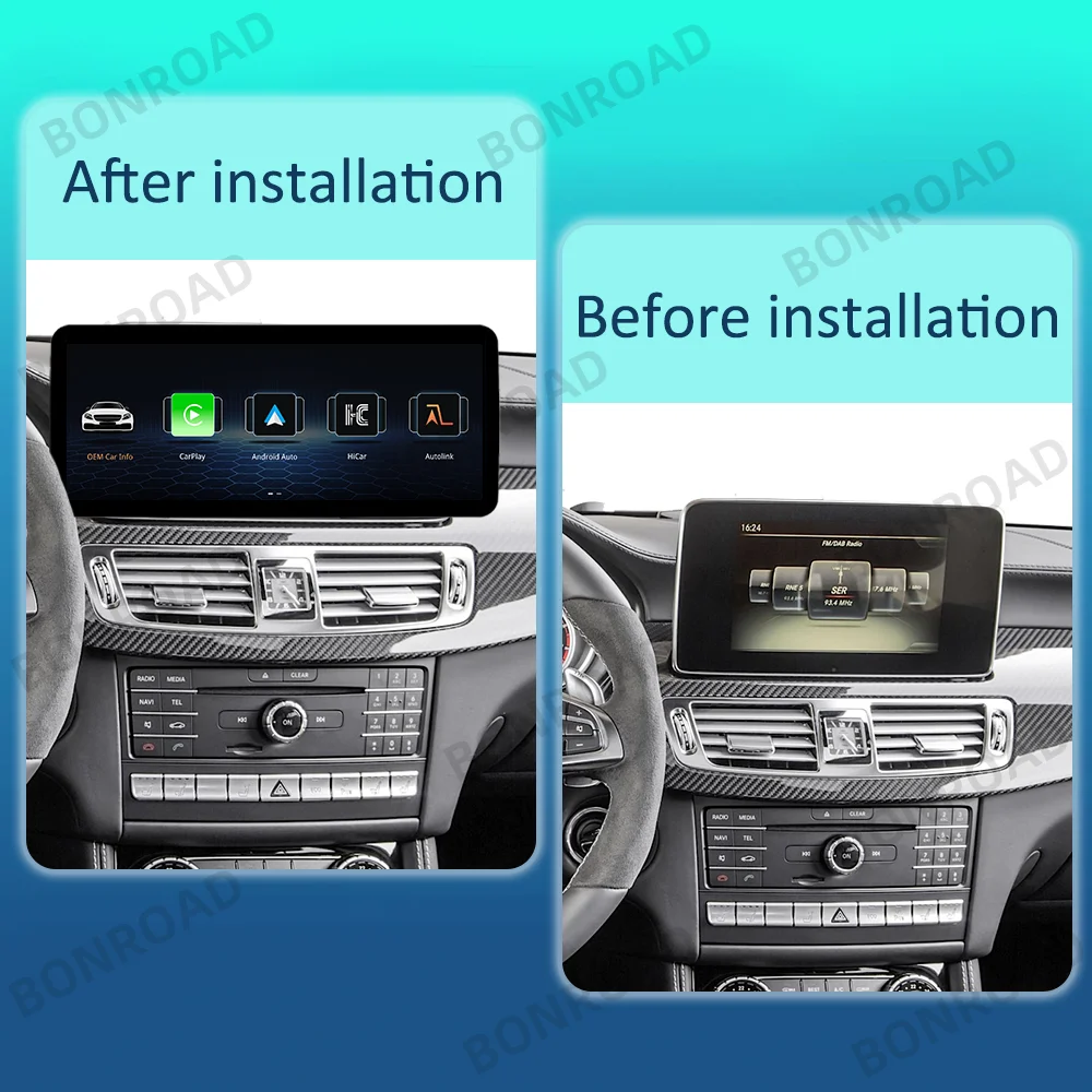BONROAD 1920*720 10.25 inch Car Multimedia Touch Screen Wireless CarPlay Android Auto Radio GPS Stereo For Mercedes Benz CLS W218 X218 C218 Mirroring Airplay Display Navigation
