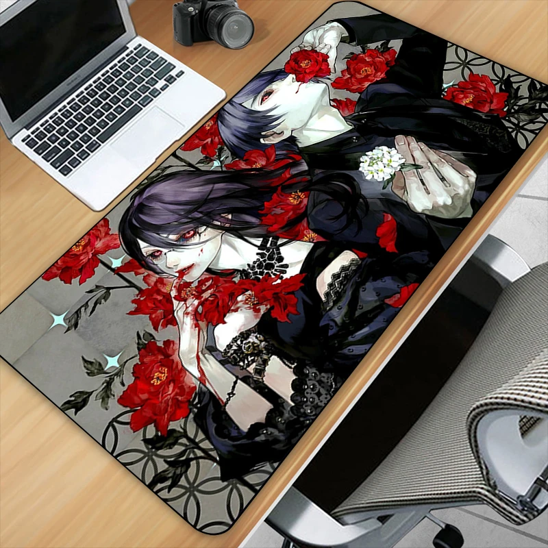 Alfombrilla de ratón grande de goma Natural para ordenador, alfombrilla de escritorio con estampado HD personalizado de Anime Tokyo Ghoul