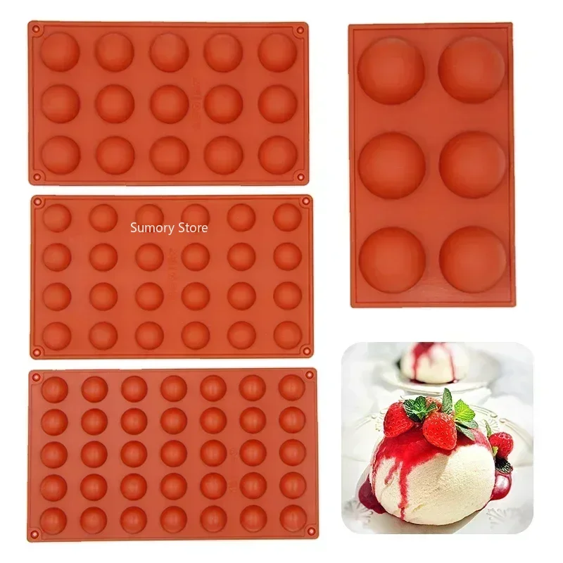 

4 Size Half Ball Shape Silicone Mold For Baking Bakeware Silicone Form Mold For Chocolate Candy Mousse Cake Moulds Radom Color