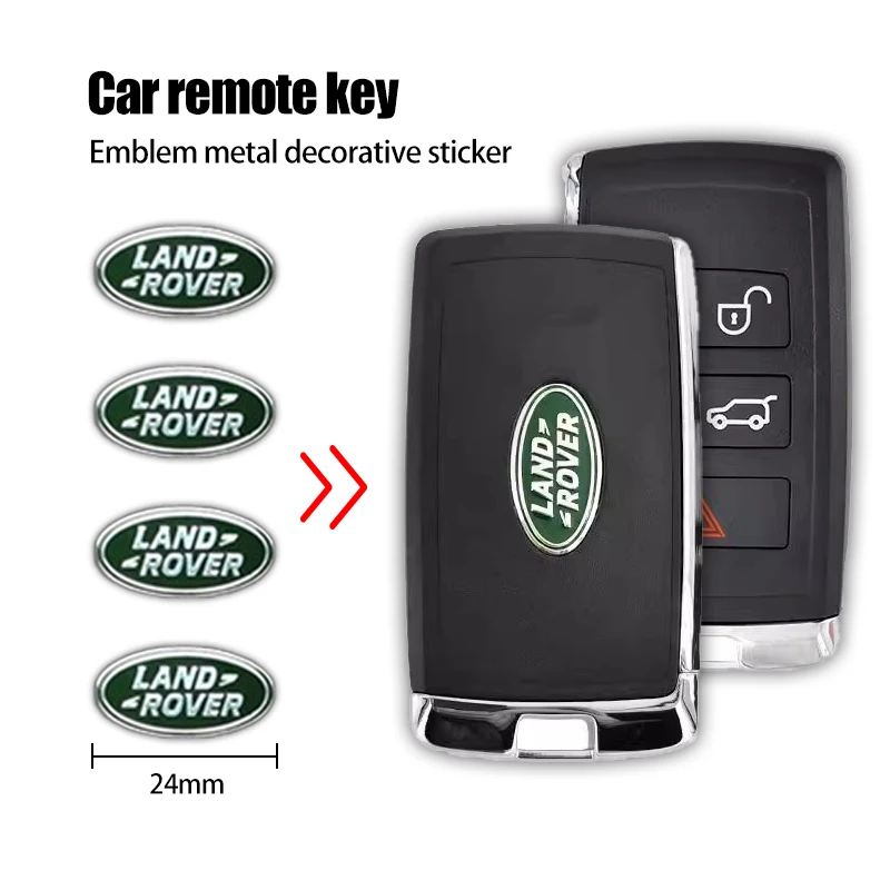 24mm Car Key Emblem Stickers Remote Control Keys Metal Logo Accessories For Land Rover Range Rover Evoque Defender Discovery