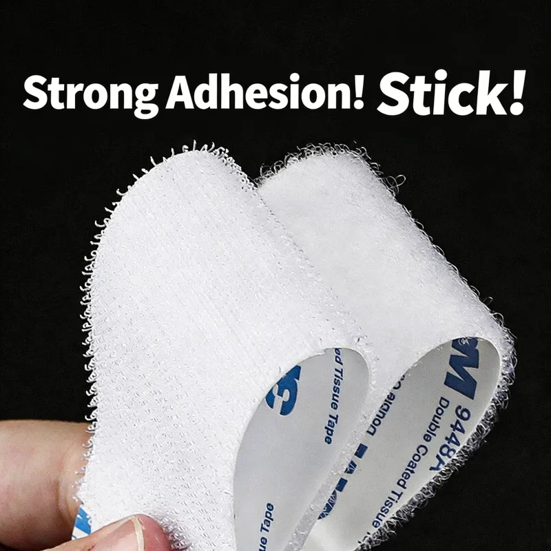 3M Strong Double-Sided Self Adhesive Tape 9448A White Back Adhesive Non-Trace Hook and Loop Fastener Tape High Temperature view 3