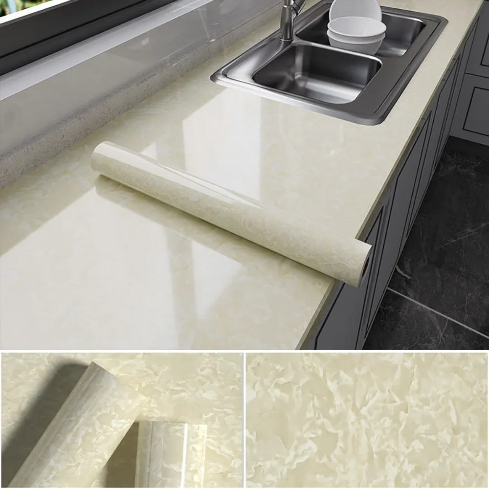 New 40cm Marble Wallpaper Self Adhesive Vinyl Wall Stickers Waterproof PVC Wall Stickers Kitchen Livingroom