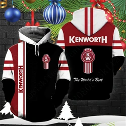 Kenworth-Sweat à capuche surdimensionné pour hommes et femmes, sweat-shirt Harajuku, sweat à capuche zippé unisexe, pull imprimé 3D, sweats à capuche décontractés